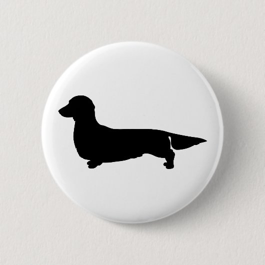 Long Hair Dachshund Button Pin (Voorkant)
