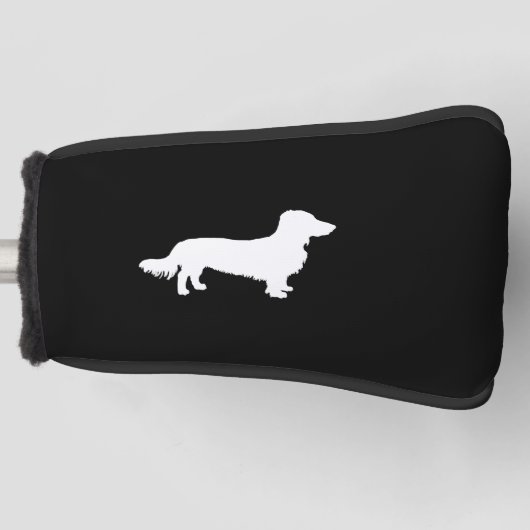 Long hair dachshund dog Dachshund gift silhouette Golfheadcover (Voorkant)
