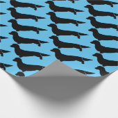 Long Hair Dachshund Gift Wrap Papier (Hoek)