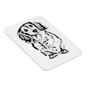 Long Hair Dachshund Lover Gift Doxie mama papa Cut Magneet (Rechterzijde)