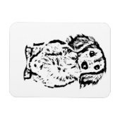 Long Hair Dachshund Lover Gift Doxie mama papa Cut Magneet (Horizontaal)