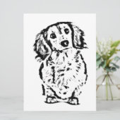 Long Hair Dachshund Lover Gift Doxie mama papa Cut Menu (Staand voorkant)