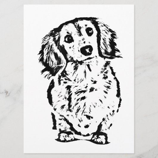 Long Hair Dachshund Lover Gift Doxie mama papa Cut Menu (Voorkant)