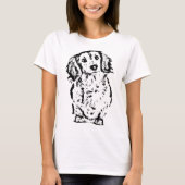Long Hair Dachshund Lover Gift Doxie mama papa Cut T-shirt (Voorkant)