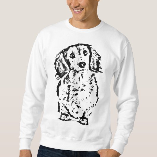 Long Hair Dachshund Lover Gift Doxie mama papa Cut Trui (Voorkant)