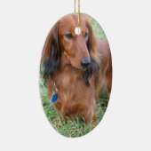 Long Hair Dachshund Ornament (Rechts)