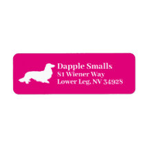 Long Hair Dachshund | Roze label voor retouradres