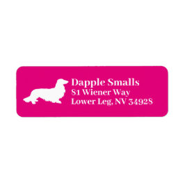 Long Hair Dachshund | Roze label voor retouradres