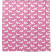 Long Hair Dachshund Shower Curtain Pink Bathroom Douchegordijn (Voorkant)