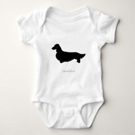 Long Hair Dachshund silhouette v2 Romper