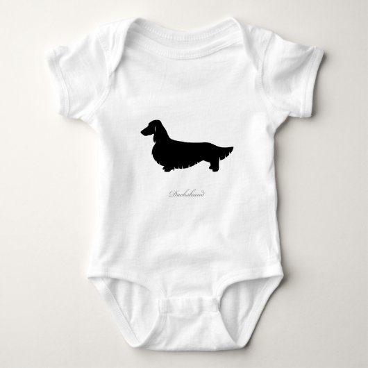 Long Hair Dachshund silhouette v2 Romper (Voorkant)