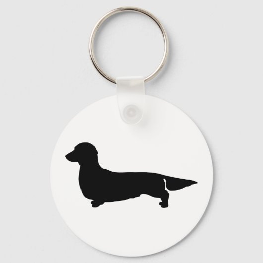 Long Hair Dachshund Sleutelhanger (Voorkant)