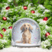 LONG HAIR DACHSHUND SNOW GLOBE SNEEUWBOL (Kerstmis)