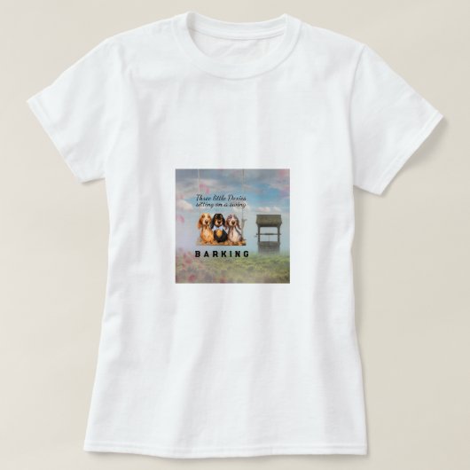 Long Hair Dachshunds Swinging Tee Shirt (Design voorkant)