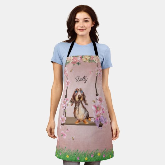 Long Hair Dapple Dachshund Schort (Gedragen)