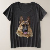 Long Hair German Shepherd Dog Grote Maat T-shirt (Design voorkant)