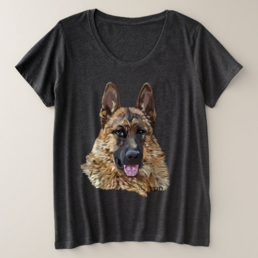 Long Hair German Shepherd Dog Grote Maat T-shirt (Design voorkant)