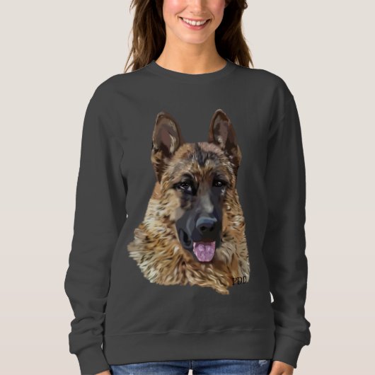 Long Hair German Shepherd Dog Trui (Voorkant)