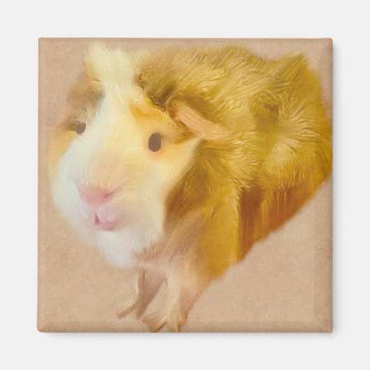Long Hair Guinea Pig Magneet (Voorkant)