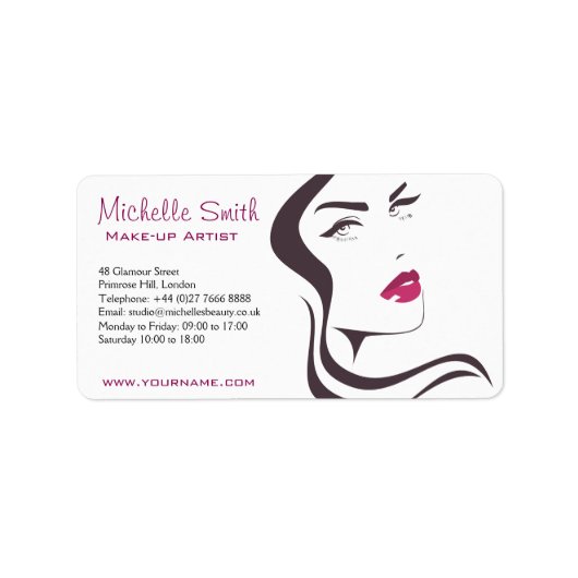 Long Hair hairdresser maakt kunstenaarsbrandmerken Etiket (Voorkant)