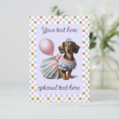 Long Hair Teckel Party Kaart (Staand voorkant)