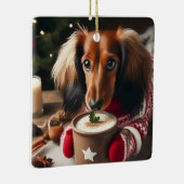 Long Hair teckel tree Ornament (Rechts)