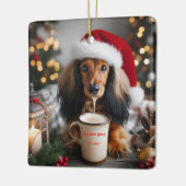 Long Hair teckel tree Ornament (Links)