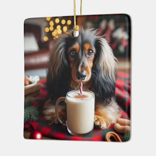 Long Hair teckel tree Ornament (Links)