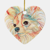 Long Haire Chihuahua Pop Art Ornament (Achterkant)