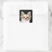 Long haire Chihuahua Vierkante Sticker (Tas)