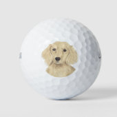 Long Haire Cream Dachshund Golfballen (Voorkant)