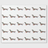 Long Haire Dachshund Geo Silhouette Pset Cadeaupapier (Vlak)