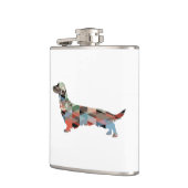 Long Haire Dachshund Geo Silhouette Pset Heupfles (Links)