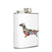 Long Haire Dachshund Geo Silhouette Pset Heupfles (Rechts)