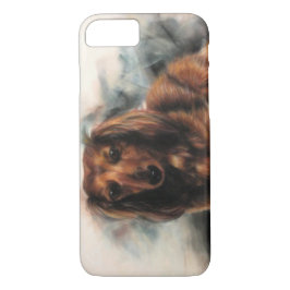 Long Haire Dachshund hond iPhone 8/7 Hoesje