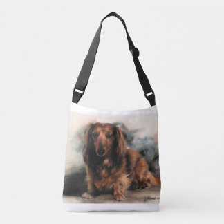 Long Haire Dachshund hond Crossbody Tas