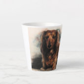 Long Haire Dachshund hond Latte Mok (Voorkant)