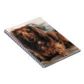 Long Haire Dachshund hond Notitieboek (Rechterzijde)