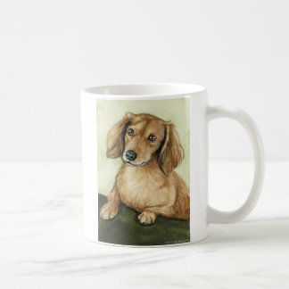 "Long Haire Dachshund" Mok Dog Art