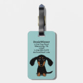 Long Haire Dachshund Puppy Bagagelabel (Achterkant verticaal)