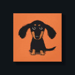 Long Haire Dachshund Puppy Canvas Afdruk<br><div class="desc"></div>