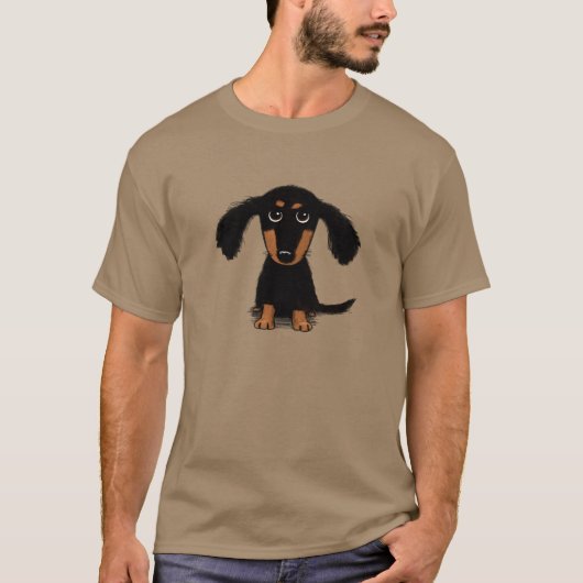 Long Haire Dachshund Puppy T-shirt (Voorkant)