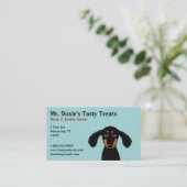 Long Haire Dachshund Puppy Visitekaartje (Staand voorkant)