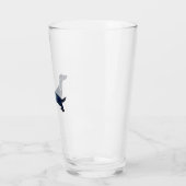 Long Haire Dachshund Silhouette Black Waterverf Glas (Links)