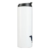 Long Haire Dachshund Silhouette Black Waterverf Thermosbeker (Gedraaid links)