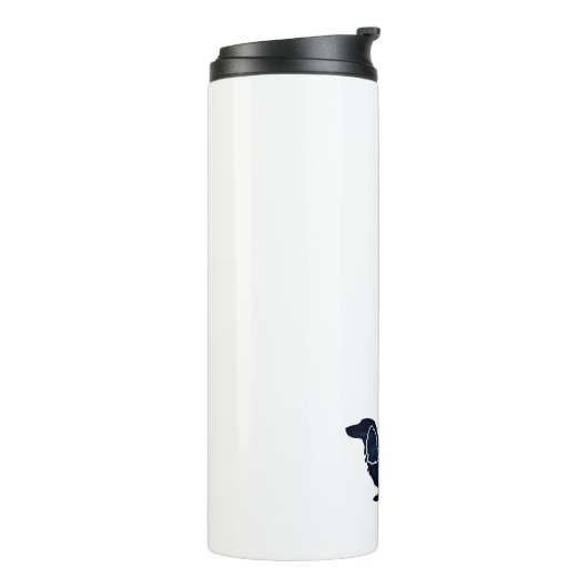 Long Haire Dachshund Silhouette Black Waterverf Thermosbeker (Gedraaid links)