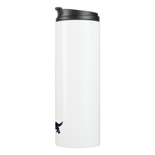 Long Haire Dachshund Silhouette Black Waterverf Thermosbeker (Geroteerd rechts)