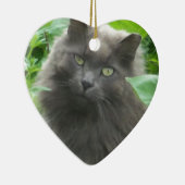 Long Haire Grey Blue Cat Keramisch Ornament (Rechts)