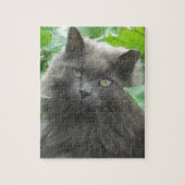 Long Haire Grey Blue Cat Legpuzzel (Verticaal)