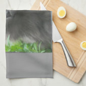 Long Haire Grey Blue Cat Theedoek (Quarter Fold)